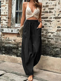 Solid Color Pocket Trousers With An