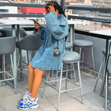 Fongt Women's Dress 2025 Spring And Summer Women's Fashion Collar Loose Fashion Denim Dress