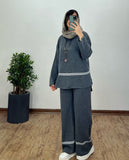 Fongt 2025 New Solid Color Casual Blouse Loose Comfortable Design Micro-Thorn Trousers Set Woman