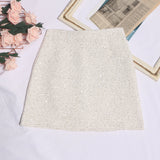 Fongt Coarse Flowers, Half-Dress Women's New High-Rise Thin A-Worded And Light-Resistant Short Skirt 8997
