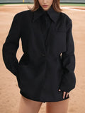 Fongt 2024 New Fashion Temperament Commuter Wind Fake Two Niche Design Sense Suit Jacket Female Suit Jacket-Outfit