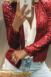 Fashion Ultrashort Sequins Jacket Women Small Coat Spring Autumn Thin Cardigan Top Lady Streetwear Outerwear Casual