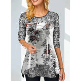 Top Printing Fashion Print Round Neck