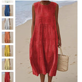 Fongt And Summer 2025 New Sleeveless Casual Print Temperament Dress Dress Body Small Fresh Casual Dress