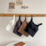 Women Summer Ladies Tops High Elasticity Minimalist Solid Cropped Backless Slim Elegant Popular College Korean