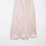 Fongt New Folded Beads Hanging Neck Long Dress 1165152