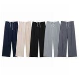 Fongt Leisure Wide-Legged Pants 2025 Spring Bump Color Double Belt High-Waisted Trousers Women