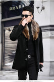 Fongt Hair, The Coat Of Coat Men's Single Buckle Thick Medium Long, The E-Shirt Ebay Wool Coat