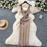 Fongt Women's Dress 2025 Summer Pure Desire Three-Dimensional Flowers Slimming Temperament Sling Knitted Hip Dress