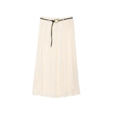 Fongt For Women's INS Burst Cascade Decoration Translucent Shirt + With Belt Hanging Skirt