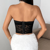 Fongt High-End Babes Repair Personality Water Drop-Thor Lace Splicing Bra Small Top R188