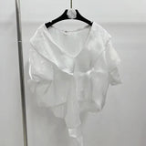 Fongt Collared Women 2025 Spring New Temperament Elegant Comfortable Leisure And Loose V Tie Collar Short