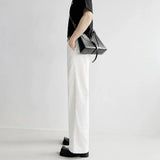 Fongt Sensing White Jeans Men's And Women's Loose Straight Drags Broad Legged Couple Casual Cleanfit Pants