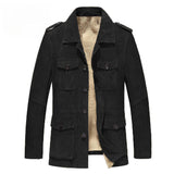 Fongt Stand Men's Coat Fur Velvet Artificial Wool Jacket Cold Anti-Freeze Thick Coat