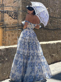 Women's Wear New Style Spring And Summer Shoulder Fashion Eugen Gauze Long Temperament Evening Dress Woman-Outfit