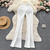 Fongt Autumn And Winter New Retro Suit Trousers Women's Leisure High Waist Hanging Feeling Thin Legs On The Bottom Of Long Pants
