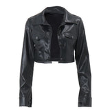 Fongt 2023 Hot Style Women's Sexy Crop Hot Girl Motorcycle Suit Single Breasted Jacket