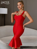 2022 New Summer Women Black Bandage Dress Sexy Spaghetti Strap Sleeveless Bodycon Club Celebrity Evening Party Lady