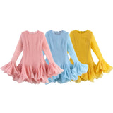 Fongt New Slim Folding Lotus Leaf-Side Ponky Dress