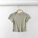 Fongt And Summer Short Thread Slim T-Shirt Women's Short-Sleeved Jacket-Outfit