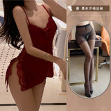 Sexy Pajamas Hot Lace Sling Aja Crocoat Girl Summer Pure Lust Wind Ice Silk High-End Emotional Uniform 2022