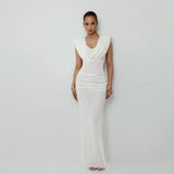 Fongt The Autumn Of 2025, The New Women's Pure Color Temperament Is Elegantly Folded And Collared Dress Women