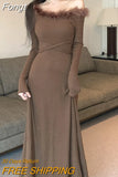 Solid Elegant Knitted Dress Women Bandage Vintage Y2k Midi Dress Female Casual Korean Fashion Party Sweater Dress