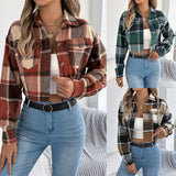 Shooting 2025 Autumn And Winter Lattice Long Sleeve Hair And Short Jacket Women's