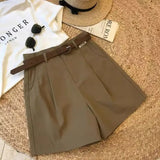 Fongt Shorts Women 2025 Summer New Retro High-Rise Thin Casual Pear-Shaped Broad Leg A Word Five-Point Pants
