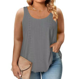 Fongt 2025 New Round-Neck Loose Sleeveless Women's T-Shirt