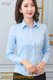 Women Shirt White Shirt Female Long-sleeve Professional Shirt Formal Dress Large Size Work Clothes OL Button Womens