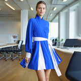 Design Sense Splicing Top Dress 2025 New Fashion High-End Retro Strap To Receive Waist-Skinny Coat Female