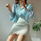 Loose Chic Women Blouse Simple Versatile Lapel Long Sleeve Shirt Elegant Women Shirt Tops Pink Tops Blusas Mujer