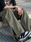 Buttoned Pocket Patch Cargo Pants-Outfit