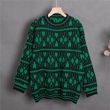 New 2021 Autumn Winter Women Sweaters Pullovers Fashionable Printed Oversized Vintage Jumpers Wild Lady Tops