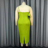 Fongt New Solid Color Sexy Suspension Dress Hierarchal Party Dress Dress