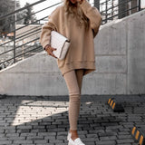 Fongt Women's Loose Collar Movement Fashion Long-Sleeved Sweating Spring Wearing A Set Of Women's Crocus