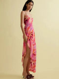 Fashion Stripe Open-Print Dress Women's Printed