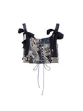 2023 Korean Cute Bear Jacquard Bow Women Suspender Vest Summer Y2K Vintage Casual Sleeveless Off Shoulder Ladies Crop