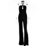 Bodycon Backless Sexy Strapless Women Jumpsuits Green Halter Hollow Out Slim Jumpsuits Summer Skinny Fashion