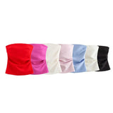 Fongt Fashion Folded Women's New Trend Brag Vest Solid Color Bhise Repair Body Small Top