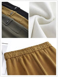 Wide Leg Cargo Pants Women Casual Thicken Baggy Sweatpants Fleece Lined High Waist Pantalones Lace Up Warm Straight