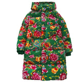 Northeast Big Flower Cotton-Padded Jacket Men And Women Long Chinese Wind Peony Flowers Add Thick Cotton Clothes Winter Warm Coat Oversize-Outfit