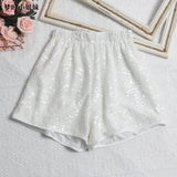 Fongt Details Are Good, There Are Libu Lililiang Shorts High Waist Broad Leg Trousers Tight Waist Leisure Light Skin Hot Pants 9915