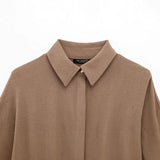 Fongt 2025 New Women's Wear Long-Sleeved Collar Shirt Casual Trousers