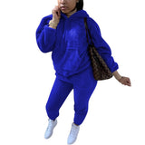 Tracksuits Casual Plush Warm Fluffy Suits Women's Long Sleeve Hooded Sweatshirt Hoodie Long Sporty 2 Piece