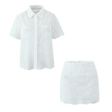 Fongt Women's New Bow And Folding Trim Shirt 8538