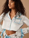 Ribbon Lace Up Satin