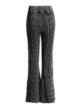 Fongt Spring New Fashion Temperament Twist Slim Show Thin Design Sense Micro La Knit Pants Casual Pants-Outfit
