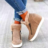 Plus Size 35-43 New Fashion Women Snow Boots Comfortable Winter Warm Casual Zipper Platform Suede Punk Shoes Woman